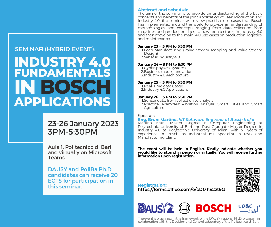 Free seminar (Hybrid event): Industry 4.0 Fundamentals in Bosch Applications